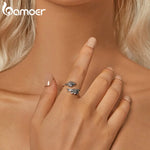 Load image into Gallery viewer, BAMOER Dragon Ring 925 Sterling Silver Adjustable Animal Rings Dragon Jewelry Gifts for Women Teens Girls SCR1017-E
