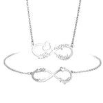 Load image into Gallery viewer, Custom Multiple Name Stainless Steel Necklace Personalize 8-Character Shape Bracelet＆Necklace Women‘s Set Jewelry Versatile Gift
