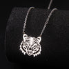 Sipuris Hot Fashion Tiger Animal Necklace For Women Men Stainless Steel Golden Choker Punk Vintage Pendant Jewelry Couple Gifts