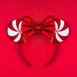Load image into Gallery viewer, Merry Christmas Mickey Mouse Ears Headband Disney Girl Hair Accessories For Women Candy Cane Hairband Kids Xmas Headwear
