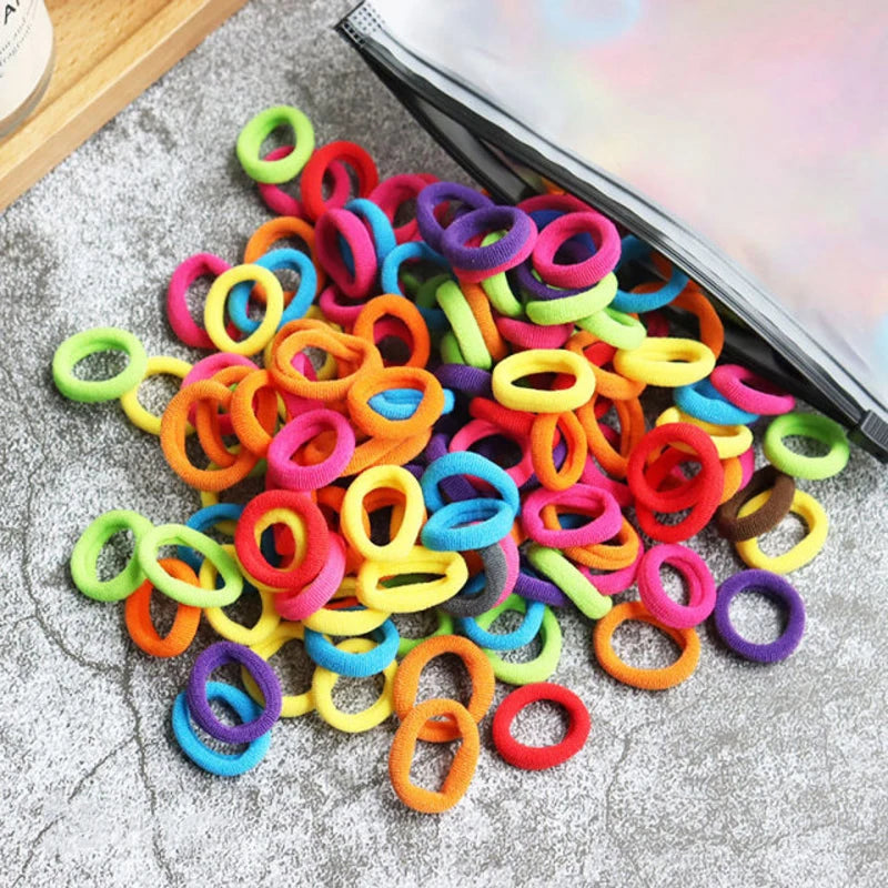 50/100pcs Kids Elastic Hair Bands Girls Gum Scrunchie Rubber Band for Children Nylon Hair Ties Headband Baby Hair Accessories