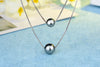 925 Sterling Silver Double Layer Elegant White Pearl Charm Necklace Shell Pearl Choker Necklace For Women Fine Jewelry Colar