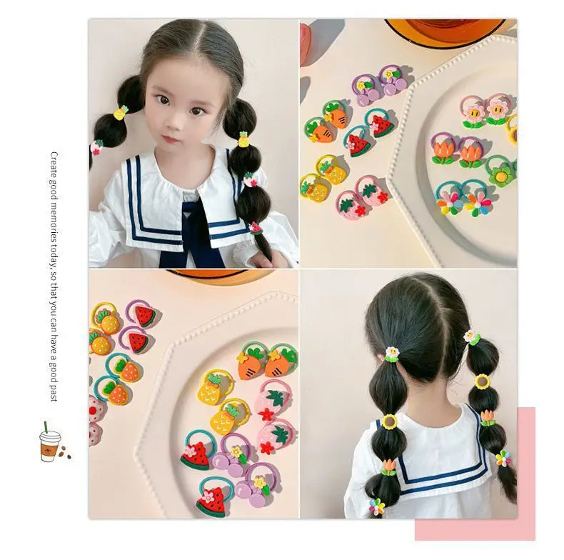 Hair Accessories for Girls Elastique Cheveux Fille Kids Lacos De Cabelo Infantil New Ties Bandeau Bebe Fille Rubber Band Korean