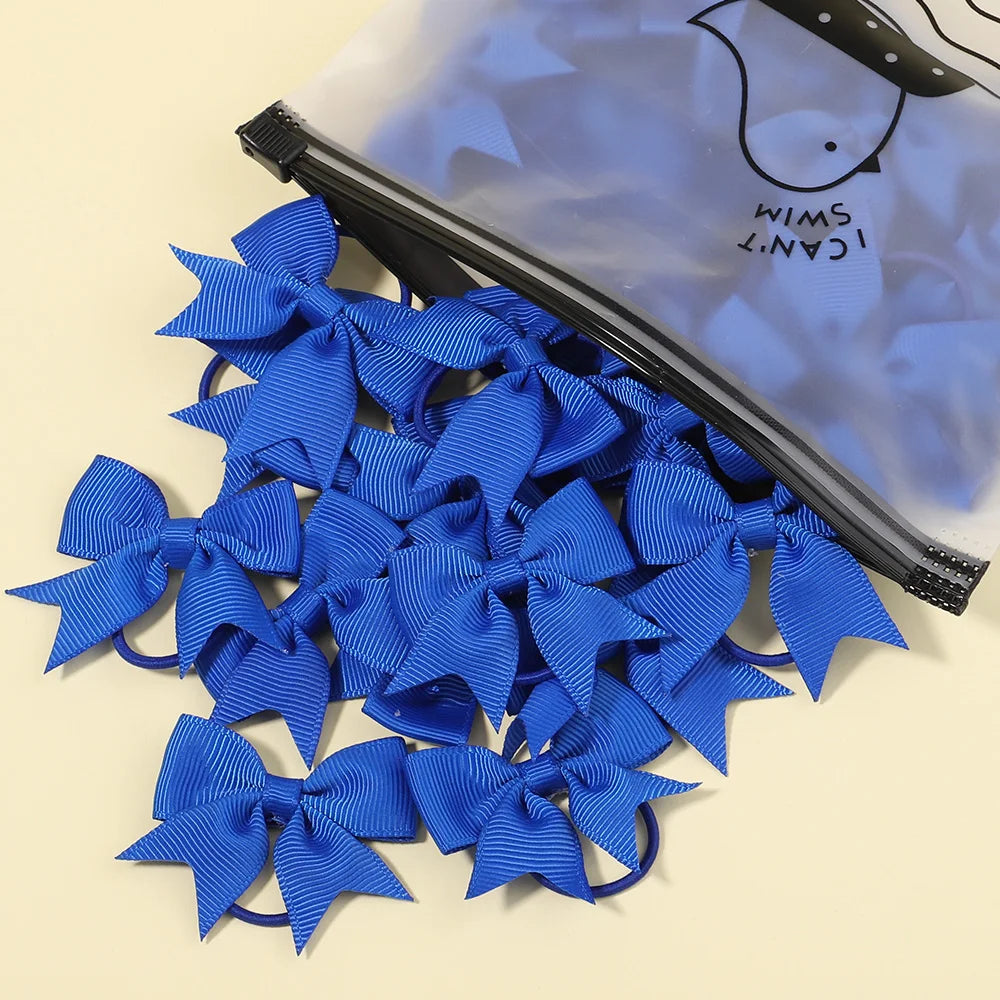 5/10/20Pcs Mini Solid Bows Elastic Hair Bands Kids Girls Small Rubber Band Hair Rope Ponytail Holder Headwear Hair Accessories