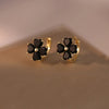 New Arrival Stud Earrings Fashion Plant Metal Women Trendy Korean Elegant Black Four-leaf Flower Light Luxury Elegant Jewelry