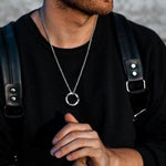 Load image into Gallery viewer, Vnox New Trendy Norse Viking Necklaces for Men, Stainless Steel Mobius Round Pendant Collar Male Gift Jewelry
