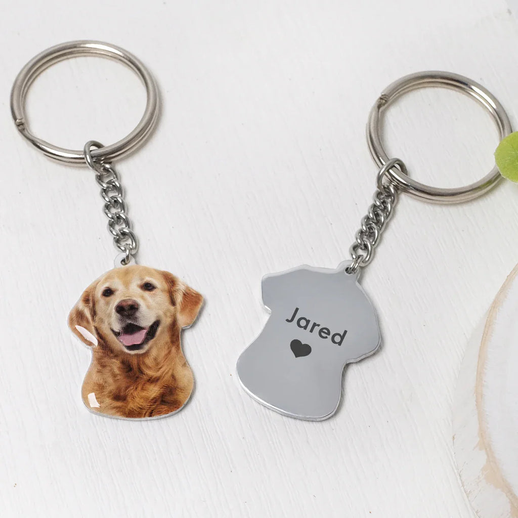 Custom Pet Photo Keychain Personalized Dog Keychain Cat Keyring Animal Photo Key Chain Accessories Custom Gift for Dog Lover