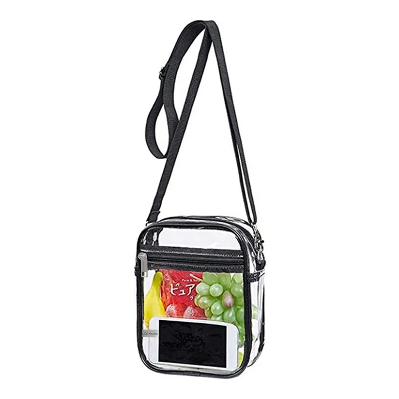 Large Clear Messenger Bag: Adjustable Shoulder Strap Sports Shoulder Bag For Work, Business, & Traveling