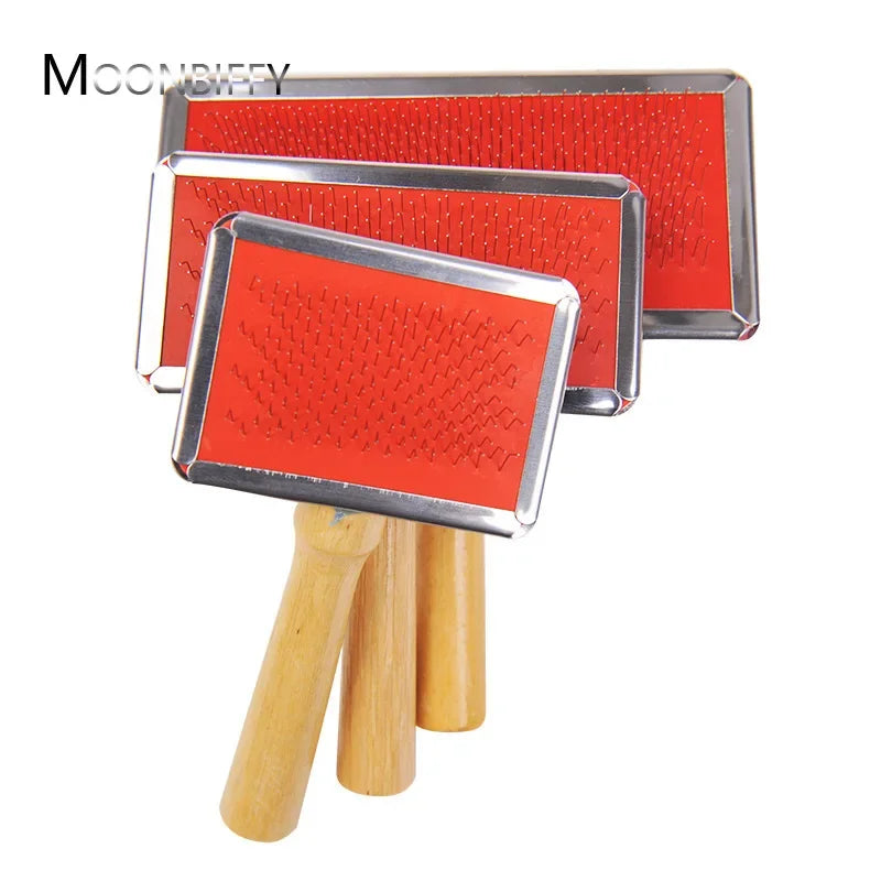 Needle Comb for Dog Cat Brush Dog Rake Comb Massage Grooming Tool Pet Wooden Brush Dog Accessories Pet Grooming Pet Hair Remover