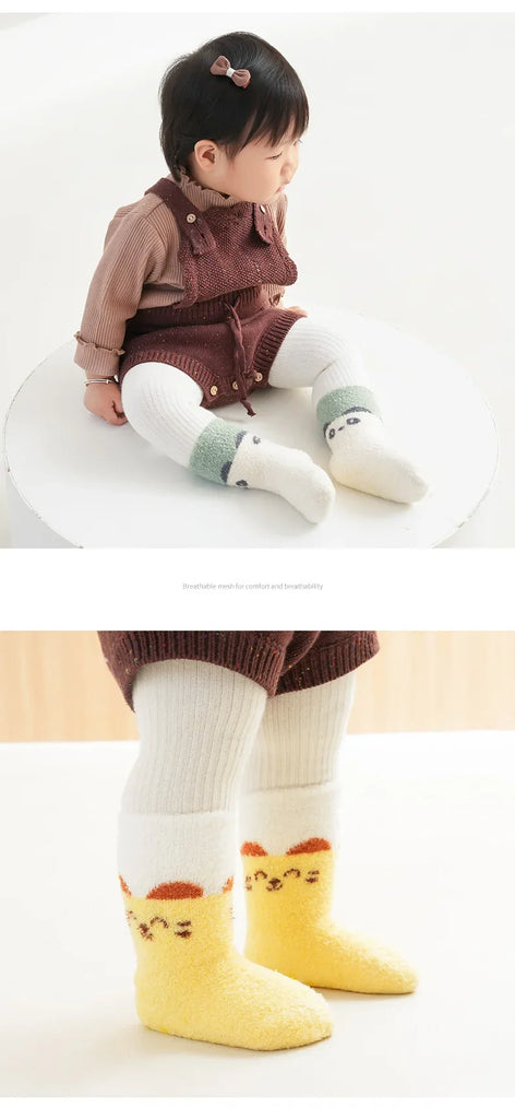 Autumn Winter Thick Warm Baby Stockings Super Soft Middle Tube Socks for Newborn Infant Toddler Boys Girls Mid Calf Long Socks