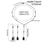 Load image into Gallery viewer, KunJoe Gothic Black Crystal Pendant Earrings Necklace Set for Women Vintage Punk Metal Chain Jewelry Set Party Gifts
