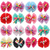 20pcs/lot Pet Dog Cat Hair Bows Mix Color Christmas Dog Hair Bows Rubber Bands Handmade Boutique Pet Grooming Dog Accessories