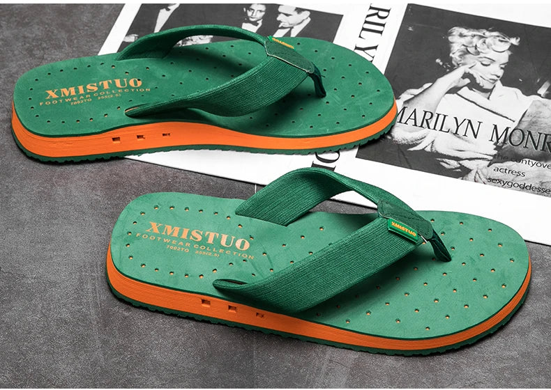 Ngouxm High Quality Summer Men Flip Flops Beach Flip Flops Fashion Breathable Casual Beach Outdoor Slippers