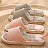 New Linen Slippers Home Breathable Women Men Slides Indoor Linen Couples Non-slip Shoes Soft Shoe Summer Comfortable Flats