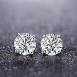 Load image into Gallery viewer, New Fine 925 Sterling silver diamond stud earrings for women fashion Charms party wedding classic jewelry Holiday gifts
