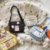 Transparent Funny Card Small Crossbody Bag For Women Travel Shoulder Messenger Bag Nylon Tote Bag