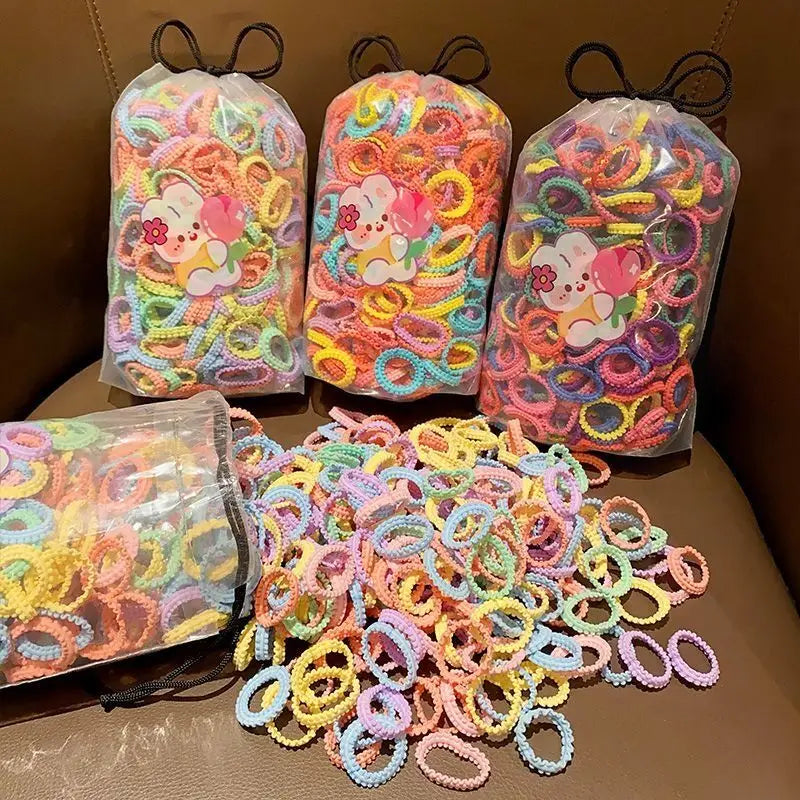 50/5pcs Colorful Flower Hair Ties Girls Kids Elastic Rubber Band Headband Scrunchie Sweet Rope Ponytail Holders Accessories