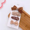 4/8pcs Korean Coffee Color Hair Pin Bow Knit Fabric Princess Hair Clips for Children Baby Girls Headwear Kids Hair Accessories