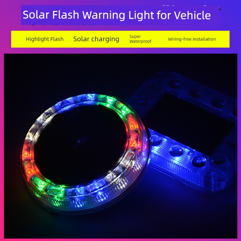 Car Anti-Collision Solar Flashing Warning Lights Car Truck Car Night Safety Led Wireless Taillight