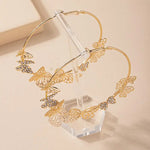 Load image into Gallery viewer, 1 Pair Exaggerated Big Round Butterfly Hoop Earrings for WomCircleen Pretty Golden Geometric  Loop Earring Stylish Jewelry Gifts
