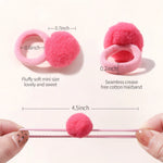 Load image into Gallery viewer, 20pcs Kids Elastic Hair Bands Girls Plush Ball Rubber Band For Children Sweets Scrunchie Hair Ties Clip Baby Hair Accessories
