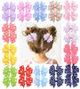 20pcs/lot Printed Flower Hair Bows With Clip For Baby Girls Grosgrain Ribbon Boutique Hair Clip Barrettes Hair Accessories 039