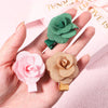 5Pcs/Set Solid Color Sweet Camellia Hair Clips For Kids Girls Flower Hairpins Covered Safety Clips Headwear Hair Accessories