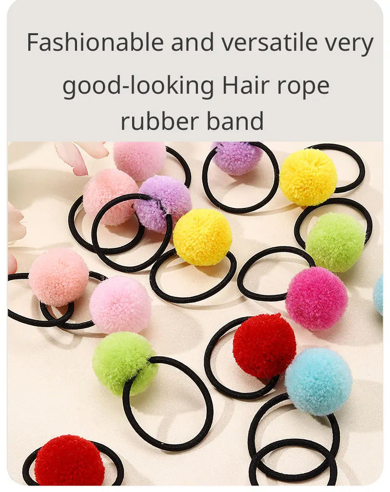 ncmama 16Pcs/lot Sweet Girls Animal Hair Ball Hair Ring Rubber Baby Hair Bands Kids Headwear Korean Hair Accessories Ornaments