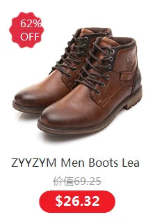 Autumn Winter Men's Short Boots Retro Make old American Casual Oaratrooper Locomotive Shoes EUR 38-48