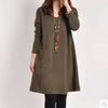 2022 Autumn New Loose-fit Slimming Medium-length Dress Women's Elegant Commute Style Long Sleeve Base Dress Mom