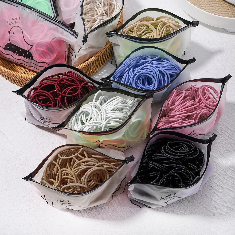 30/50pcs High Elastic Rubber Band for Women Girls Black Hair Tie Kids Children Wide Ponytail Holder Hair Accessories Wholesale