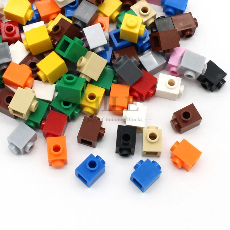 50pcs Moc Creative Brick Modified 1x1 with 2 Hole 87087 DIY Basics Enlighten Building Blocks Classic Compatible Assembles Parts