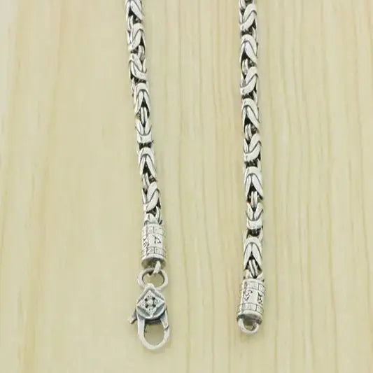 S925 Sterling Silver Necklace National Style Retro Emblem Hip Hop Chain Personalized Fashion Accessories Chain Jewelry