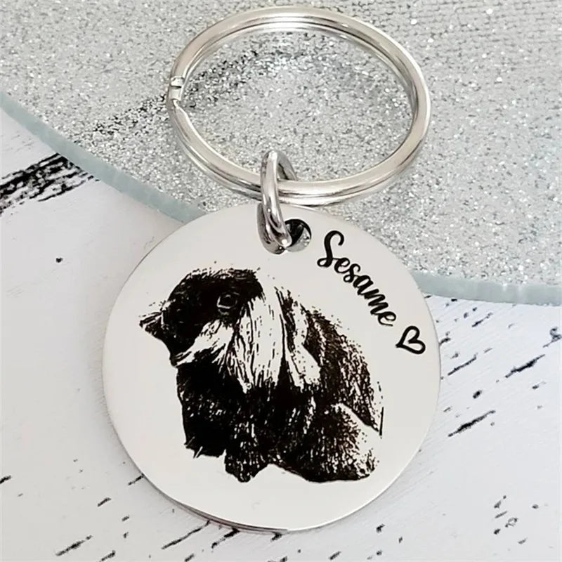 Animal Paw Print Keychain Custom Dog Paw Personalized Keychain Engraved Pet ID Name for Cat Puppy Dog Tag Name Pet Accessories