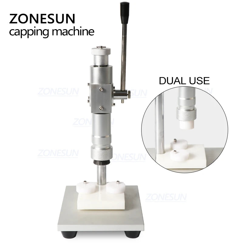 ZONESUN Manual Crimping Machine Perfume Crimper Capper Metal Collar Cap