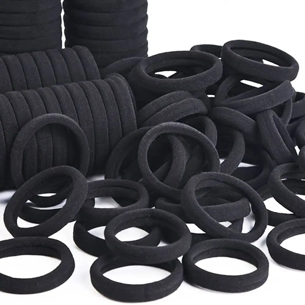 50/100Pcs Elastic Hair Accessories for Women Kids Black Rubber Band Ponytail Holder Gum for Hair Ties Ring Scrunchies Hairband