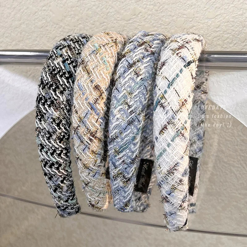 2023 Winter New Trend Resin Cotton Woven Multicolor Hair Hoop Home Party Creative Headband Women's Elegant Hair Accessories Gift