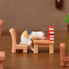 Cute Figurines Miniature Action Toy Cartoon Animal Cat Resin Ornament Micro Landscape Desk Accessories for Decoration Toy Home