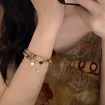 Load image into Gallery viewer, Double-Layer Crystal Pearl Beaded Bracelet For Women Light Luxury Retro Stacking Bracelets, Ins Niche Design Hand Jewelry
