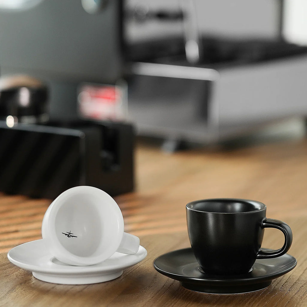 MHW-3BOMBER 80ml Ceramic Espresso Cup with Saucer Set  Latte Art Mugs Coffee Mug Professional Home Barista Tool Accessories