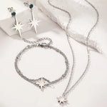 Load image into Gallery viewer, Stainless Steel Jewelry Set Necklace Bracelet Earrings Multi-Layer Chain Aesthetic Jewelry Set For Women Jewelry Banquet Gifts
