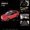 1:24 Teslas Model Y SUV Alloy Car Model Diecast Metal Toy Vehicle Car Model Simulation Sound and Light Collection Childrens Gift