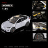 1:24 Teslas Model Y SUV Alloy Car Model Diecast Metal Toy Vehicle Car Model Simulation Sound and Light Collection Childrens Gift