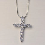 Load image into Gallery viewer, Fine Luxury crystal classic cross 925 sterling silver Pendant Necklace For Woman men charm Fashion party wedding Jewelry Gifts
