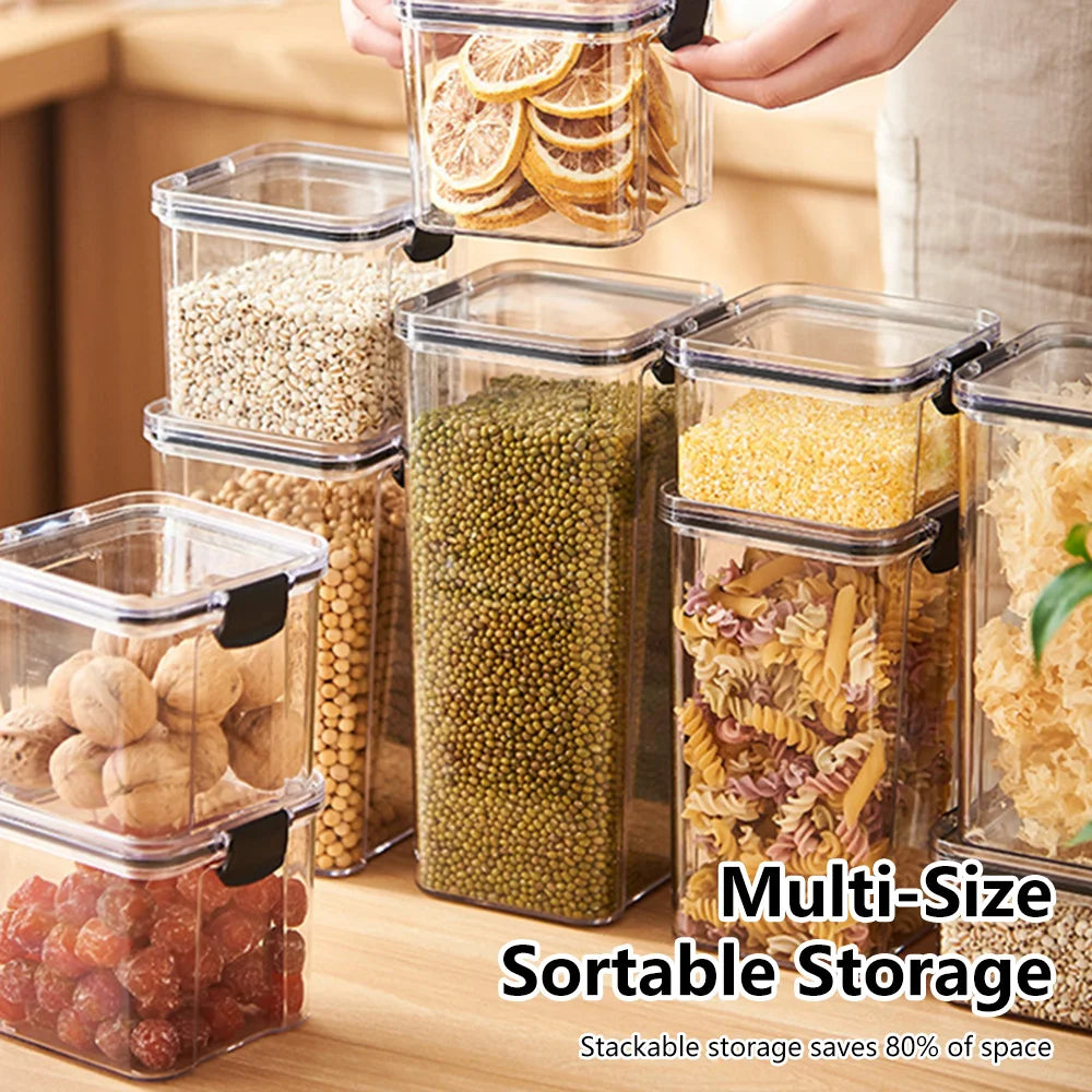 Sealed Plastic Food Storage Box Candy Dried Jars Fridge StorageTank Containers Household Items Kitchen Organizer 460ml 700ml