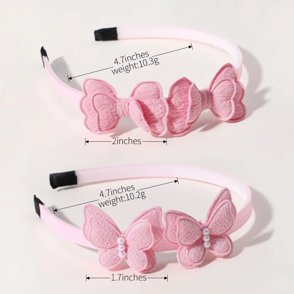 2Pcs/lot Butterfly Hair Bands Hair Hoop for Baby Girl Lovely Children's Headband Cute Bows Kids Headwear Hair Accessories Gift