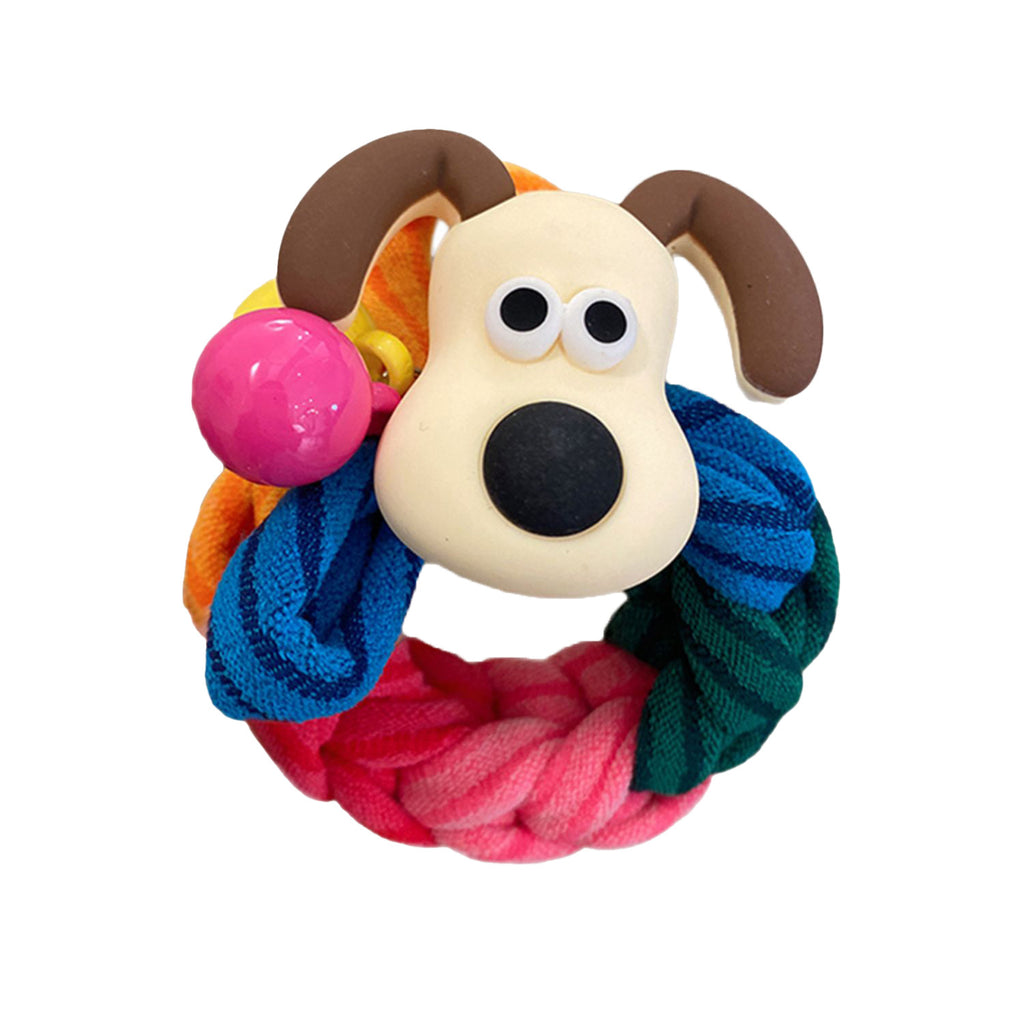 Korean Cute Dog Elastic Hair Bands Kawaii Cartoon Rainbow Hair Rope Ties Hairbands Headwear Girls Kids Hair Accessories