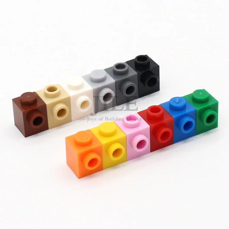 50pcs Moc Creative Brick Modified 1x1 with 2 Hole 87087 DIY Basics Enlighten Building Blocks Classic Compatible Assembles Parts