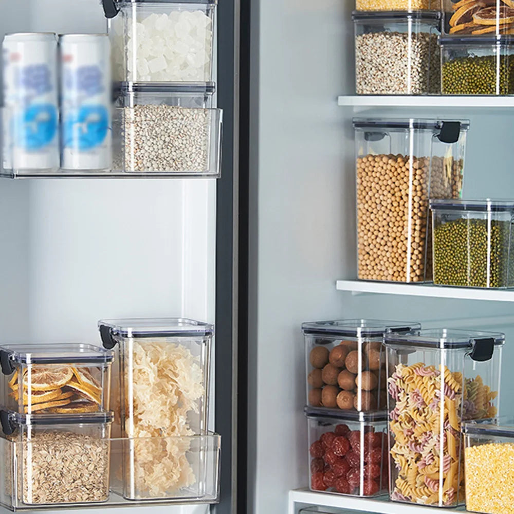 Sealed Plastic Food Storage Box Candy Dried Jars Fridge StorageTank Containers Household Items Kitchen Organizer 460ml 700ml