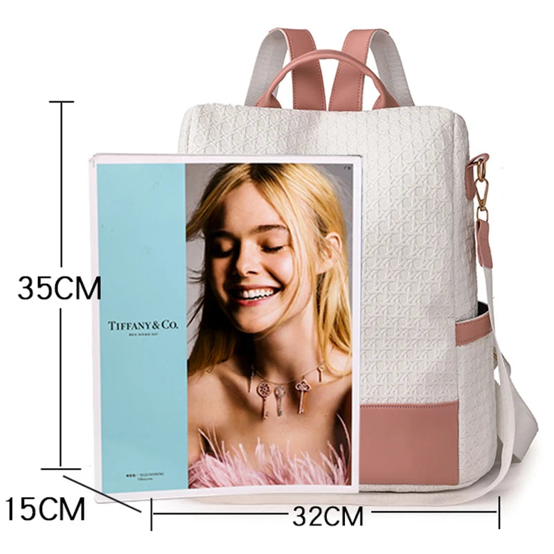 Fashion Backpack Waterproof Backpack For Women Quality School Bags Female Solid Color Travel Small Bag Female Multi-Function Bag